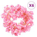 Vidaxl bloemenslingers 6 st 180 cm donkerroze