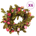 VidaXL Weihnachtsgirlanden mit Blumen, 6 Stück, 215 cm, rosa