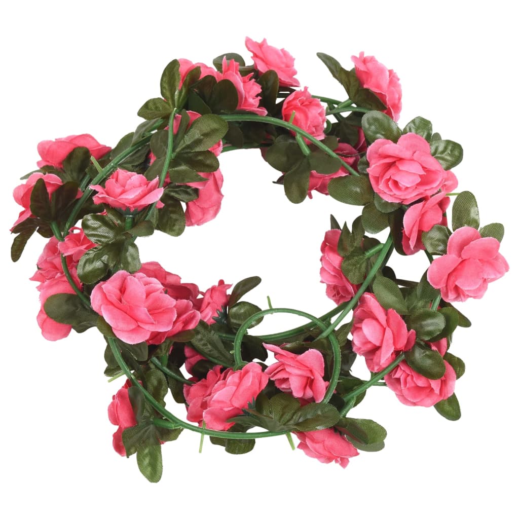 Vidaxl bloemenslingers 6 st 240 cm roodroze