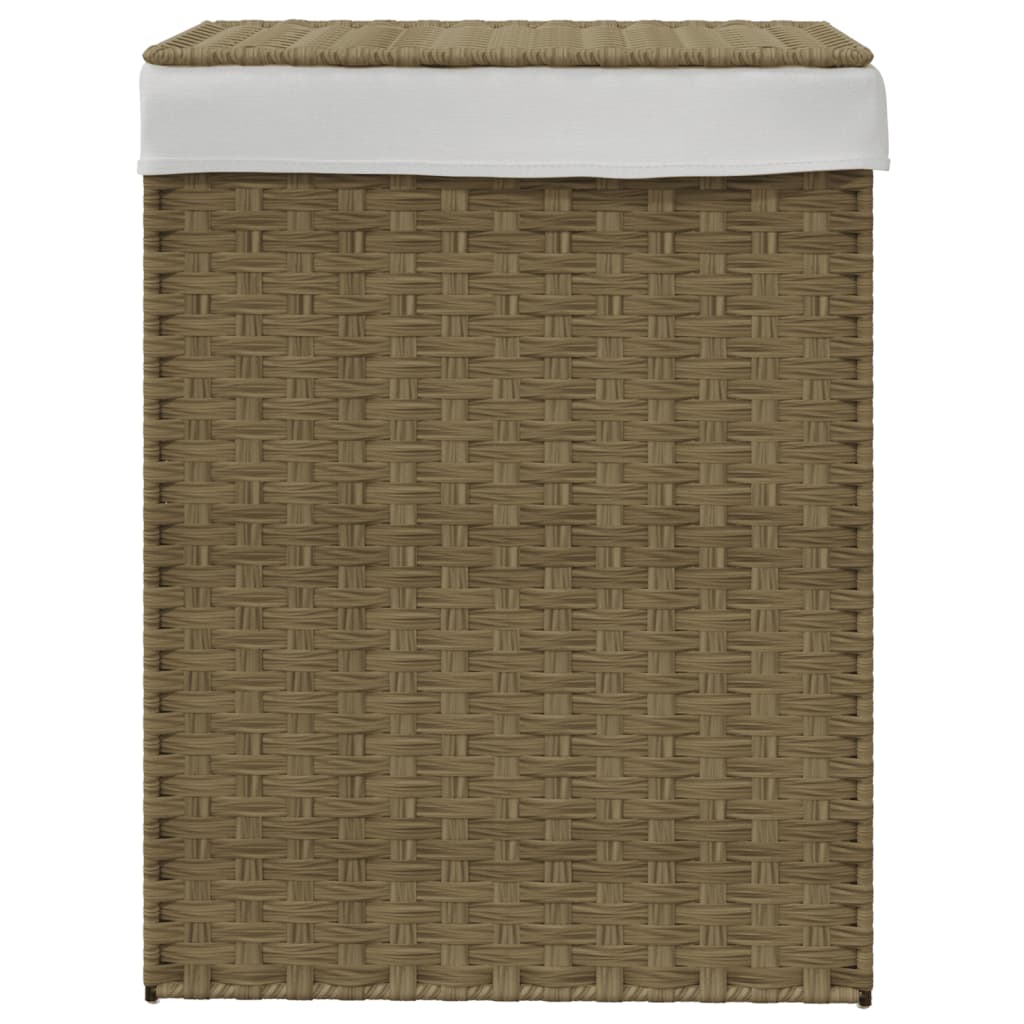 VidaXL Wäschekorb mit Deckel, 46 x 33 x 60 cm, Polyrattan