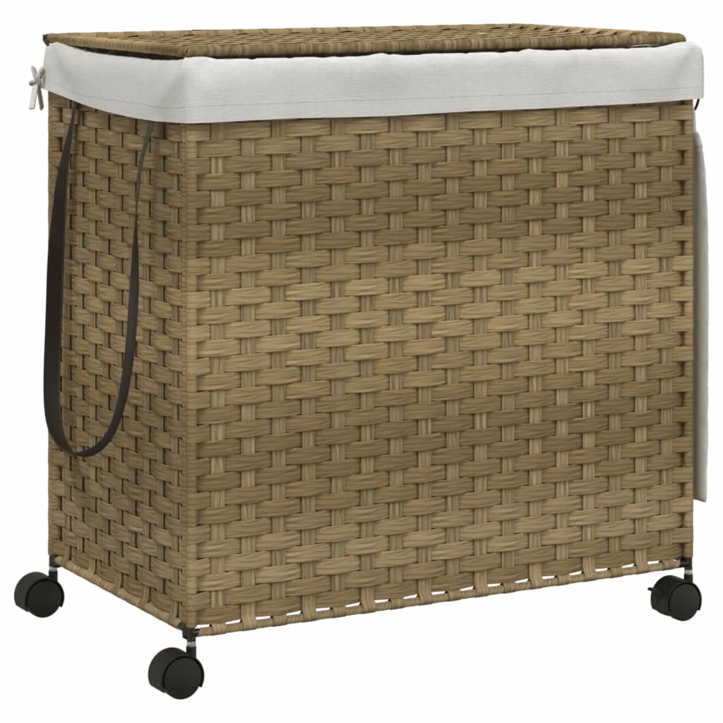 VidaXL Wäschekorb auf Rollen 60x35x60,5 cm Rattan