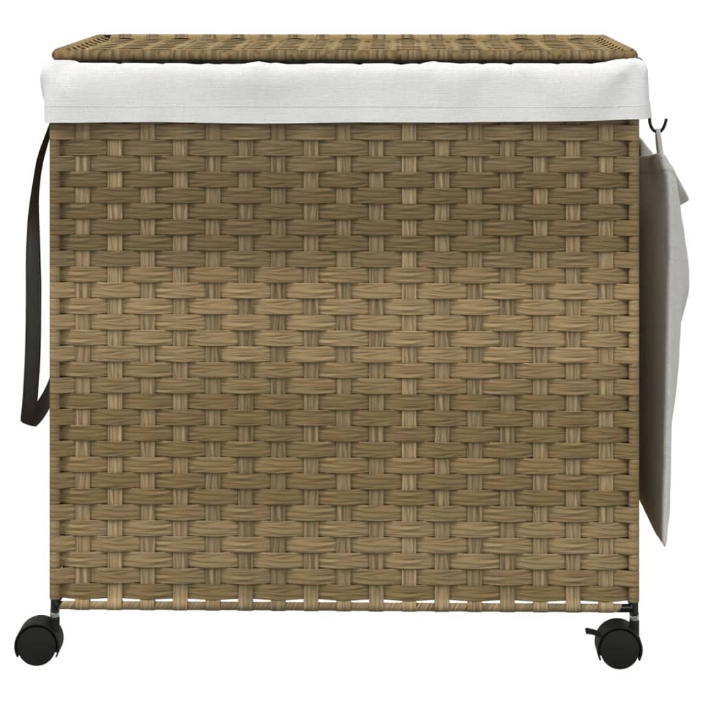 VidaXL Wäschekorb auf Rollen 60x35x60,5 cm Rattan