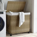 VidaXL Wäschekorb auf Rollen 60x35x60,5 cm Rattan