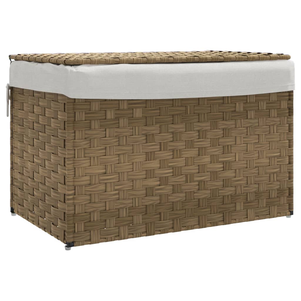 VidaXL Wäschekorb mit Deckel, 55,5 x 35 x 34 cm, Polyrattan