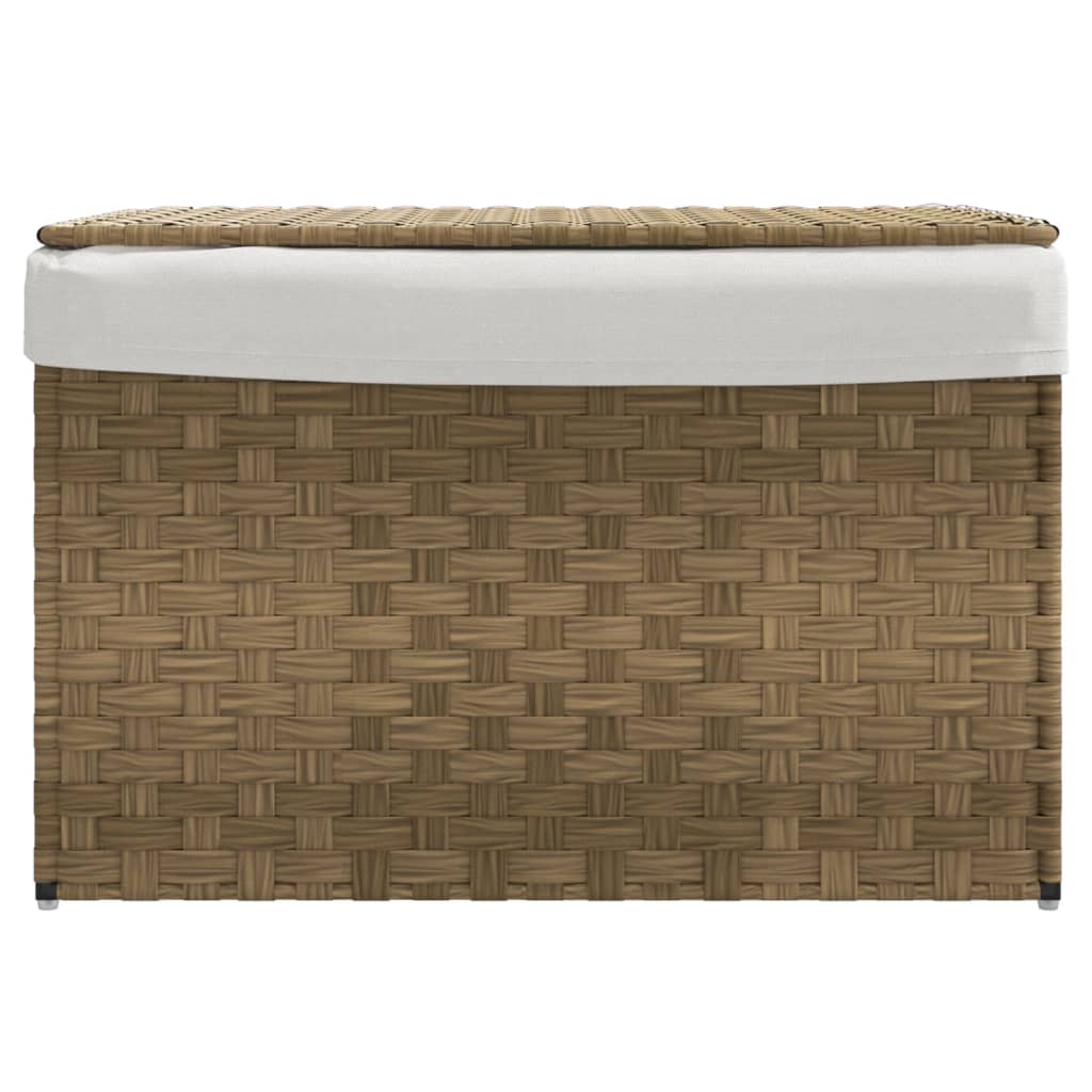 VidaXL Wäschekorb mit Deckel, 55,5 x 35 x 34 cm, Polyrattan