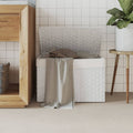 VidaXL Wäschekorb mit Deckel, 55,5 x 35 x 34 cm, Polyrattan, Weiß