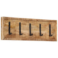 VidaXL Wandgarderobe mit 5 Haken aus massivem Mangoholz