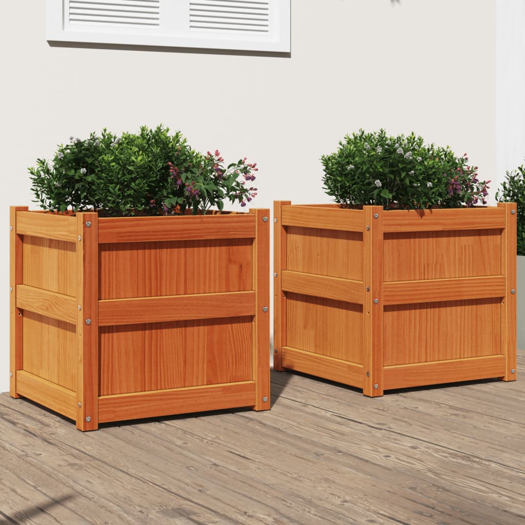 Vidaxl -Pflanzer 2 St. cm Festkiefer Wäsche braun