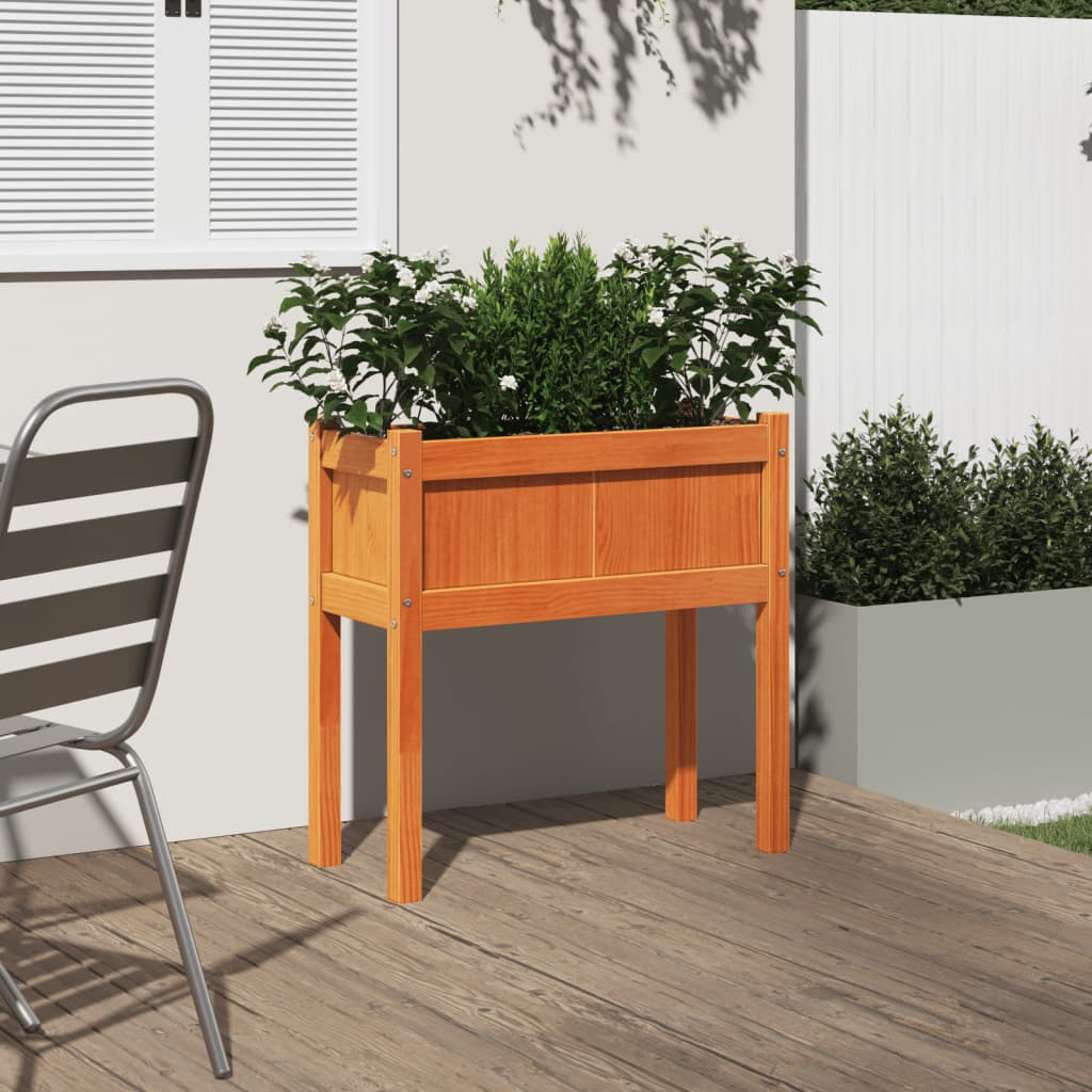 VIDAXL -Planzer mit Beinen 70x31x70 cm Kiefernholz Waschbraun