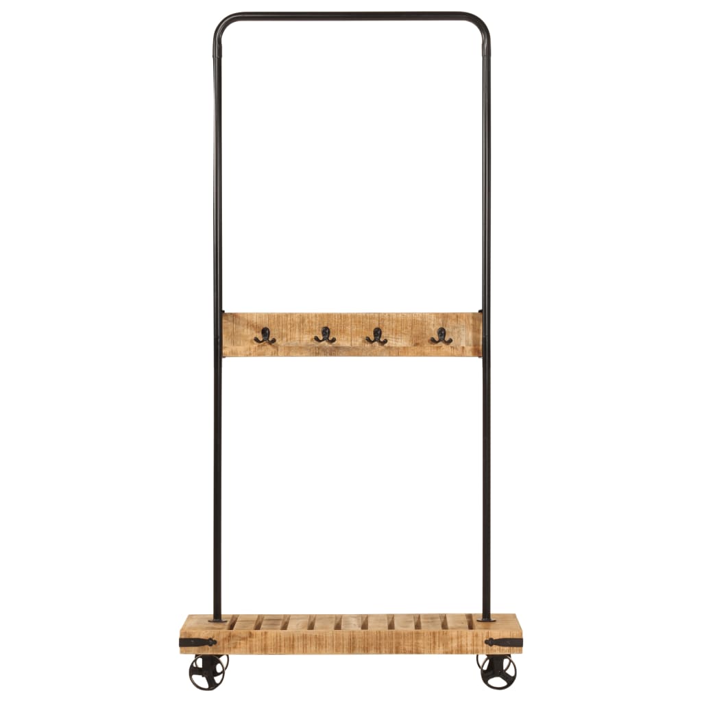 VidaXL -Kleiderständer mit Gestellen 90x35x190 cm Festes Mangoholz und Eisen