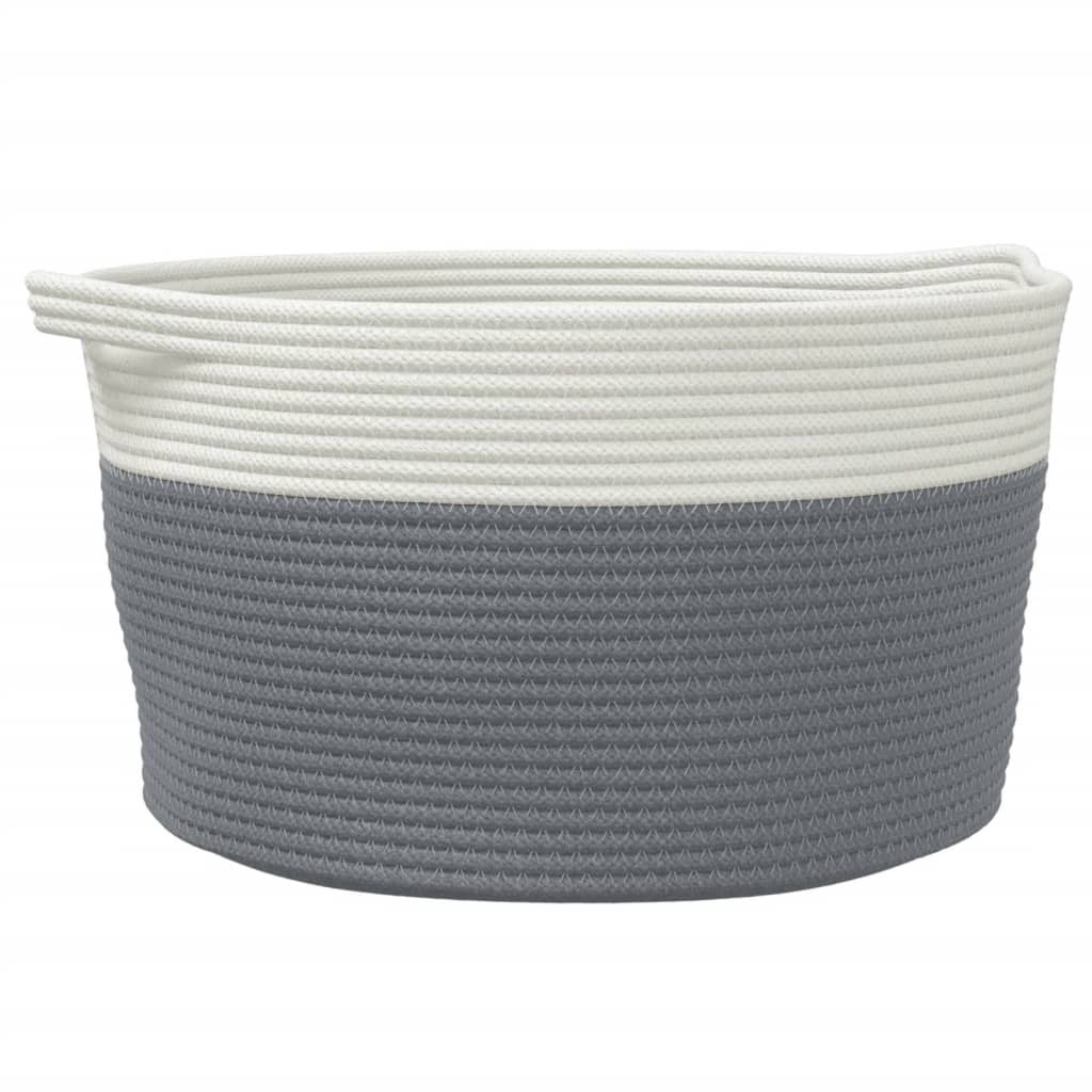 VidaXL Aufbewahrungskorb ø 40x25 cm Baumwolle Grau und Weiß