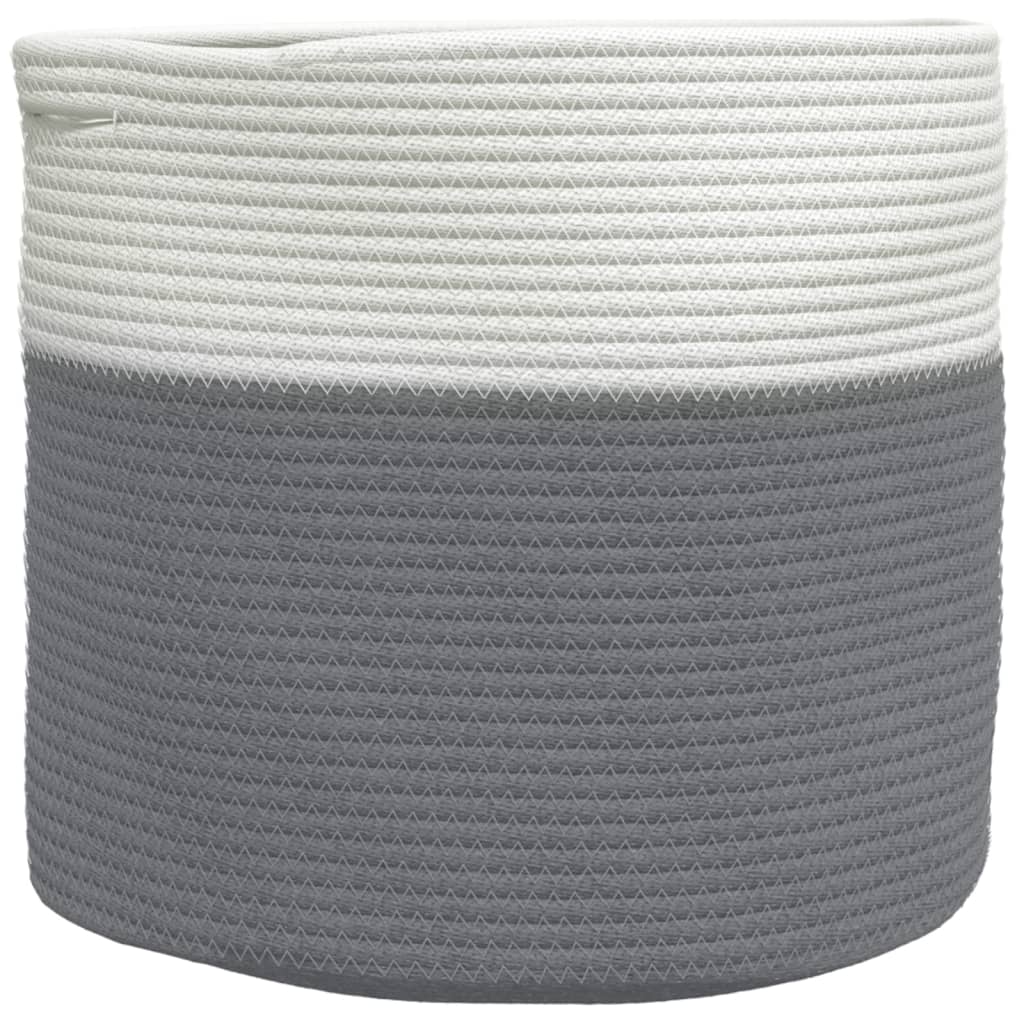 Vidaxl opbergmand ø 40x35 cm katoen grijs en wit