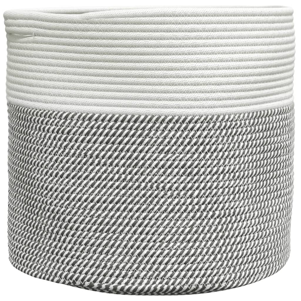 VidaXL Aufbewahrungskorb ø 40x35 cm Baumwolle Grau und Weiß