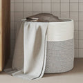 VidaXL Aufbewahrungskorb ø 40x35 cm Baumwolle Grau und Weiß