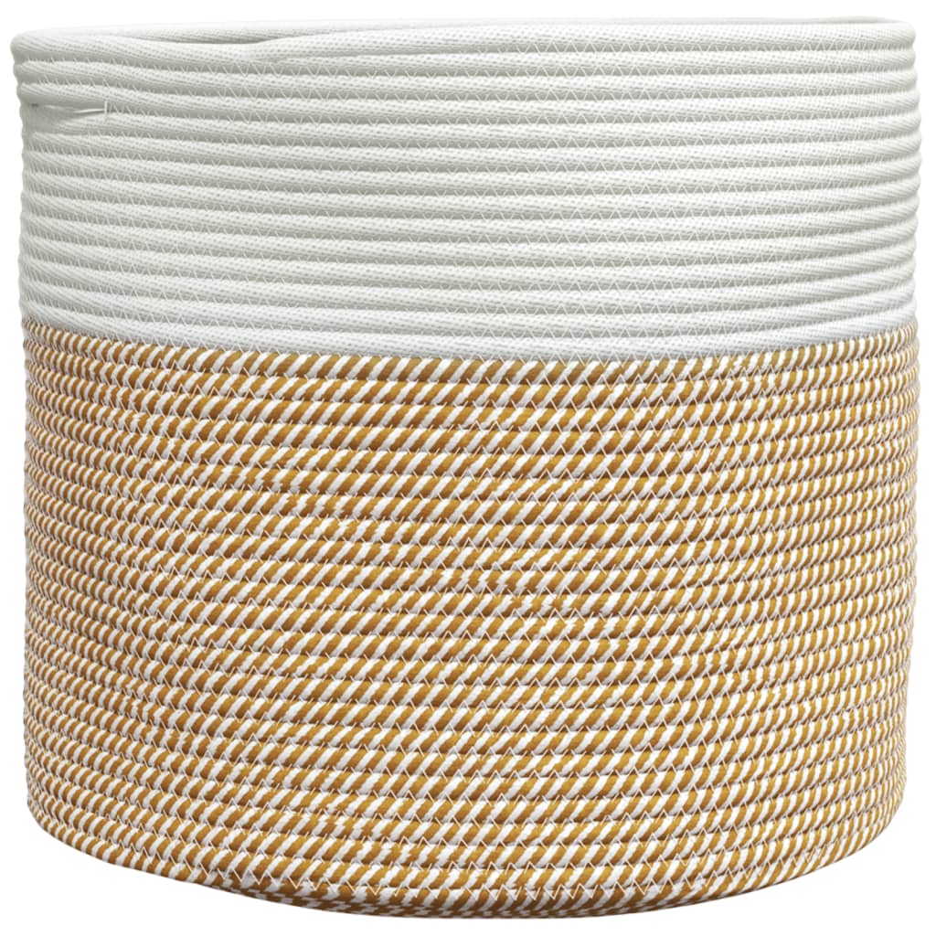VidaXL Aufbewahrungskorb ø 40x35 cm Baumwolle Braun und Weiß