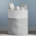 VidaXL Aufbewahrungskorb ø 38x46 cm Baumwolle Grau und Weiß