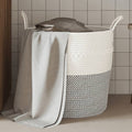 VidaXL Aufbewahrungskorb ø 43x38 cm Baumwolle Grau und Weiß