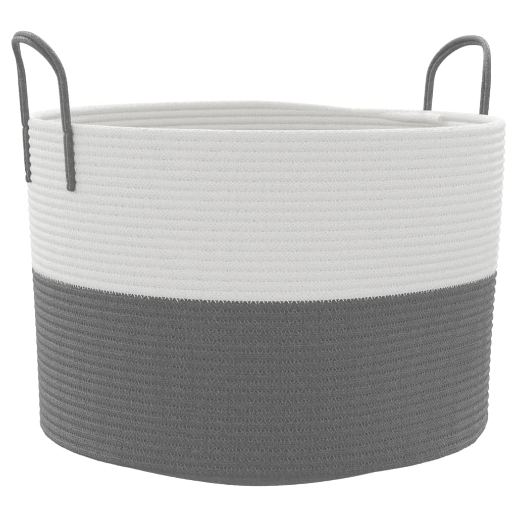 VidaXL Aufbewahrungskorb ø 51x33 cm Baumwolle Grau und Weiß