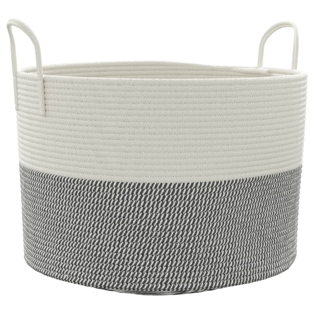 VidaXL Aufbewahrungskorb ø 51x33 cm Baumwolle Grau und Weiß