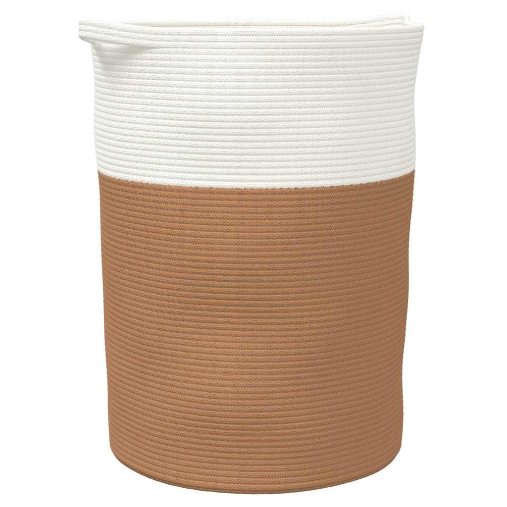 VidaXL Aufbewahrungskorb ø 49x65 cm Baumwolle Braun und Weiß