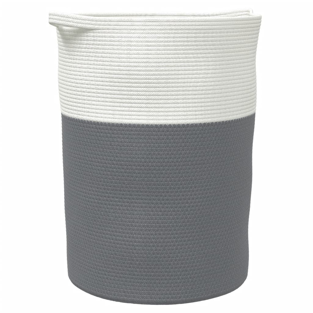 VidaXL Aufbewahrungskorb ø 49x65 cm Baumwolle Grau und Weiß