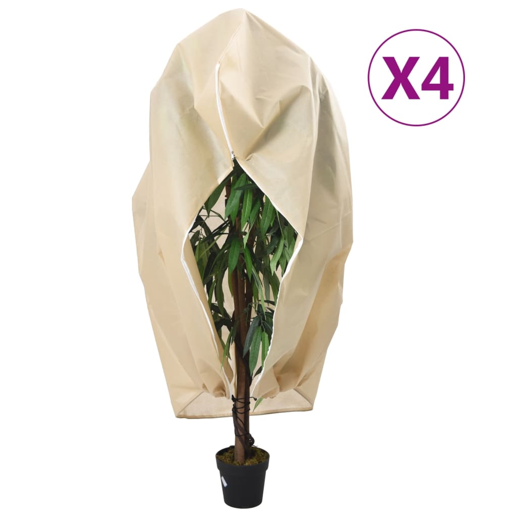 Vidaxl plantenhoezen met ritssluiting 4 st 70 g m² 1x1,55 m