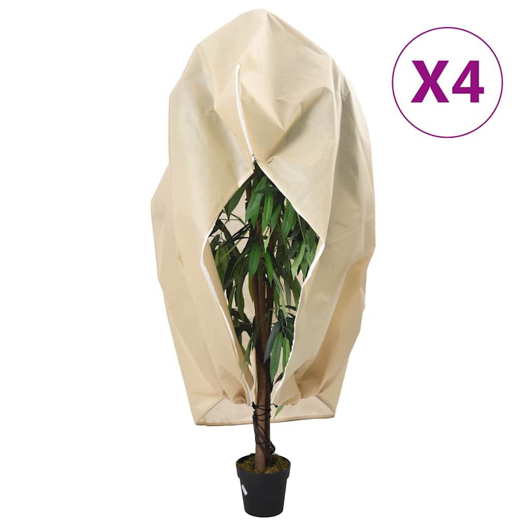 Vidaxl plantenhoezen met ritssluiting 4 st 70 g m² 3,93x3 m