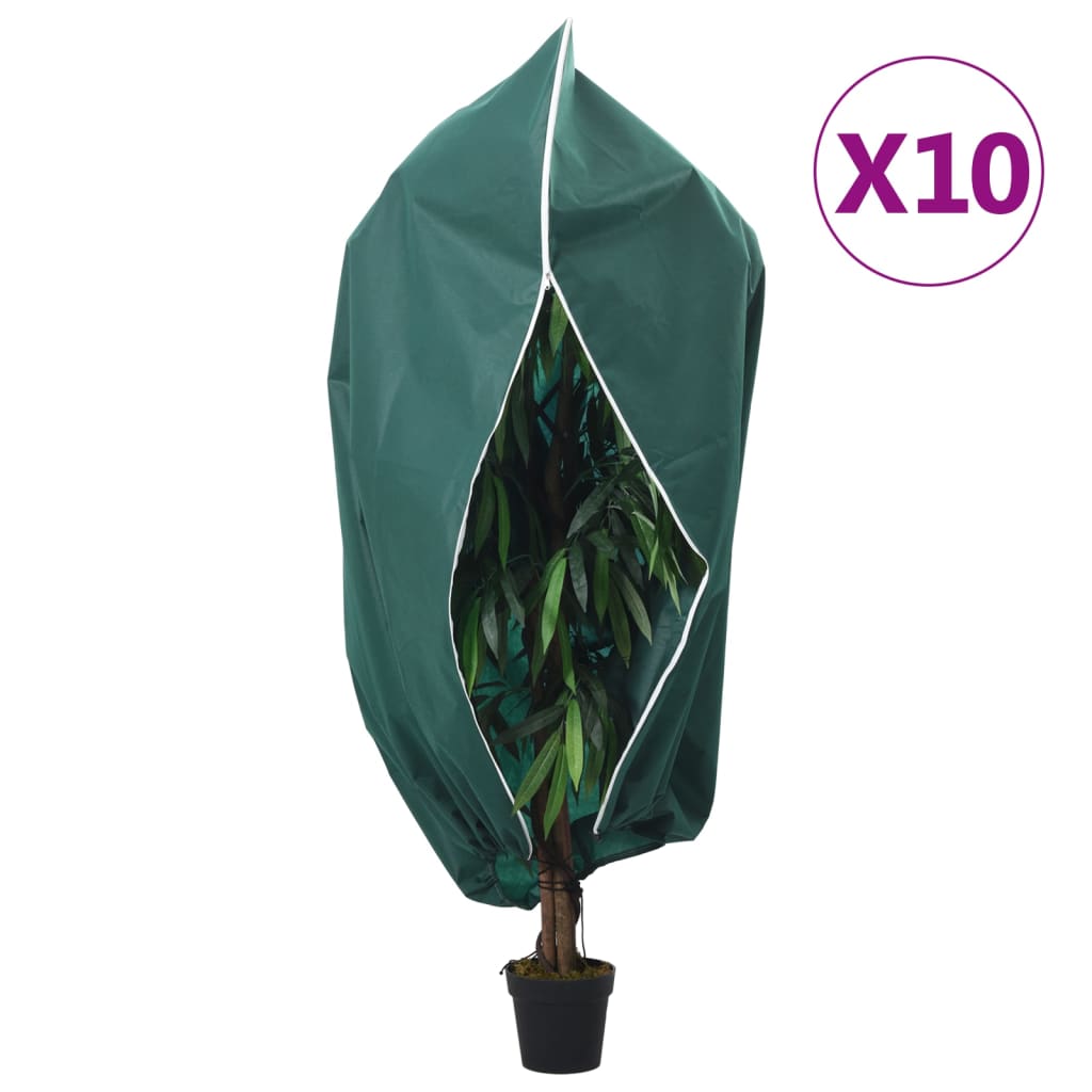 Vidaxl plantenhoezen met ritssluiting 10 st 70 g m² 1,2x1,8 m