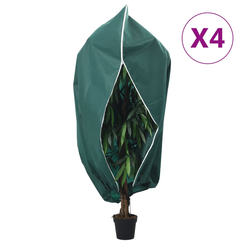 Vidaxl plantenhoezen met ritssluiting 4 st 70 g m² 3,14x2,5 m