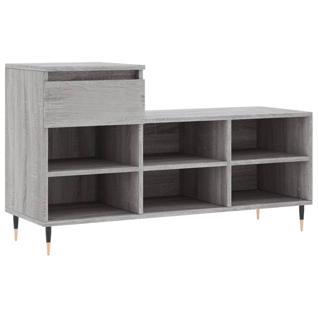 VIDAXL -Schuhschrank 102x36x60 cm eigentiertes Holz Sonoma Grey