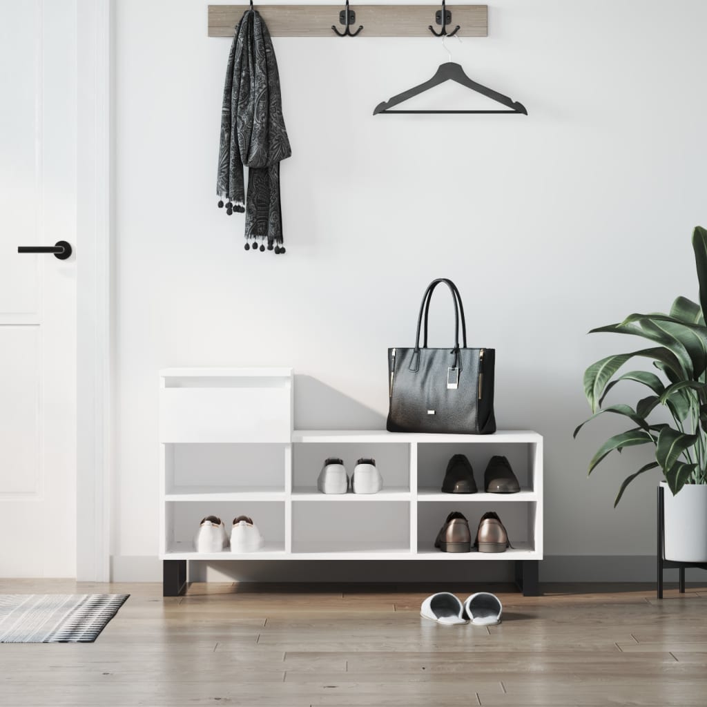 VIDAXL -Schuhschrank 102x36x60 cm ordentliches Holz weiß