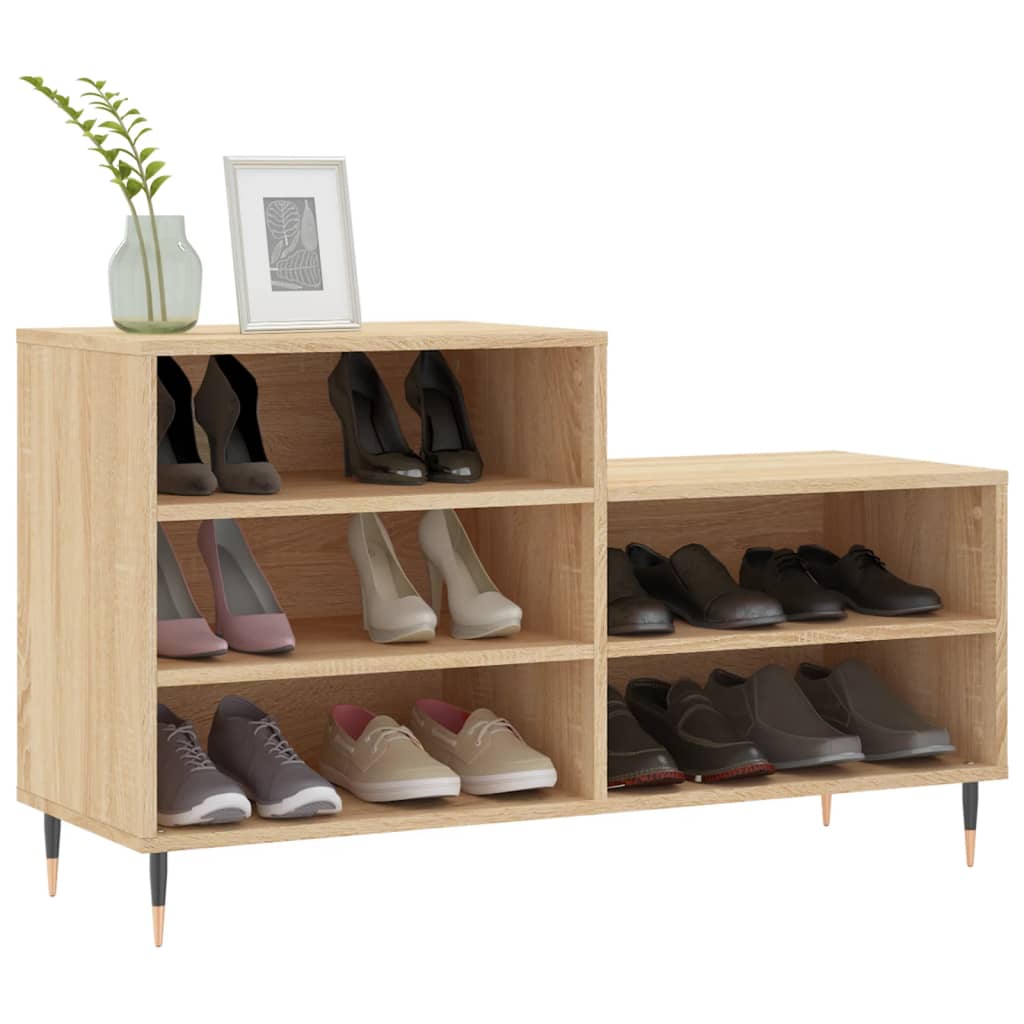 VIDAXL -Schuhschrank 102x36x60 cm aus Holz Sonoma Eiche gefärbt