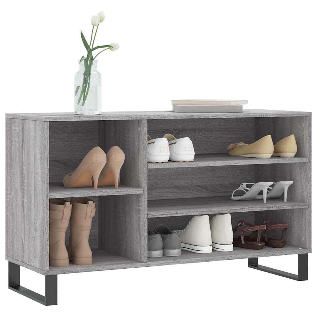 VIDAXL -Schuhschrank 102x36x60 cm eigentiertes Holz Sonoma Grey