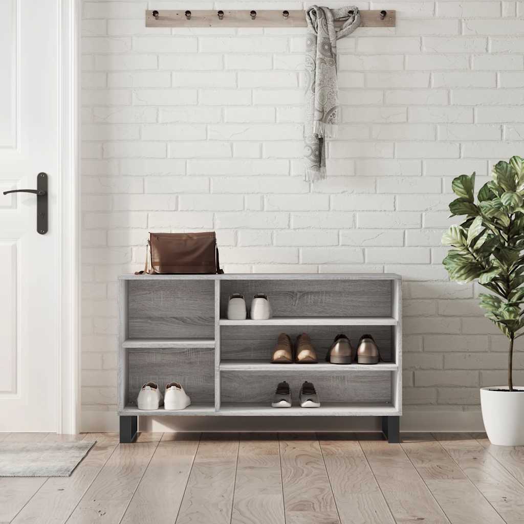 VIDAXL -Schuhschrank 102x36x60 cm eigentiertes Holz Sonoma Grey