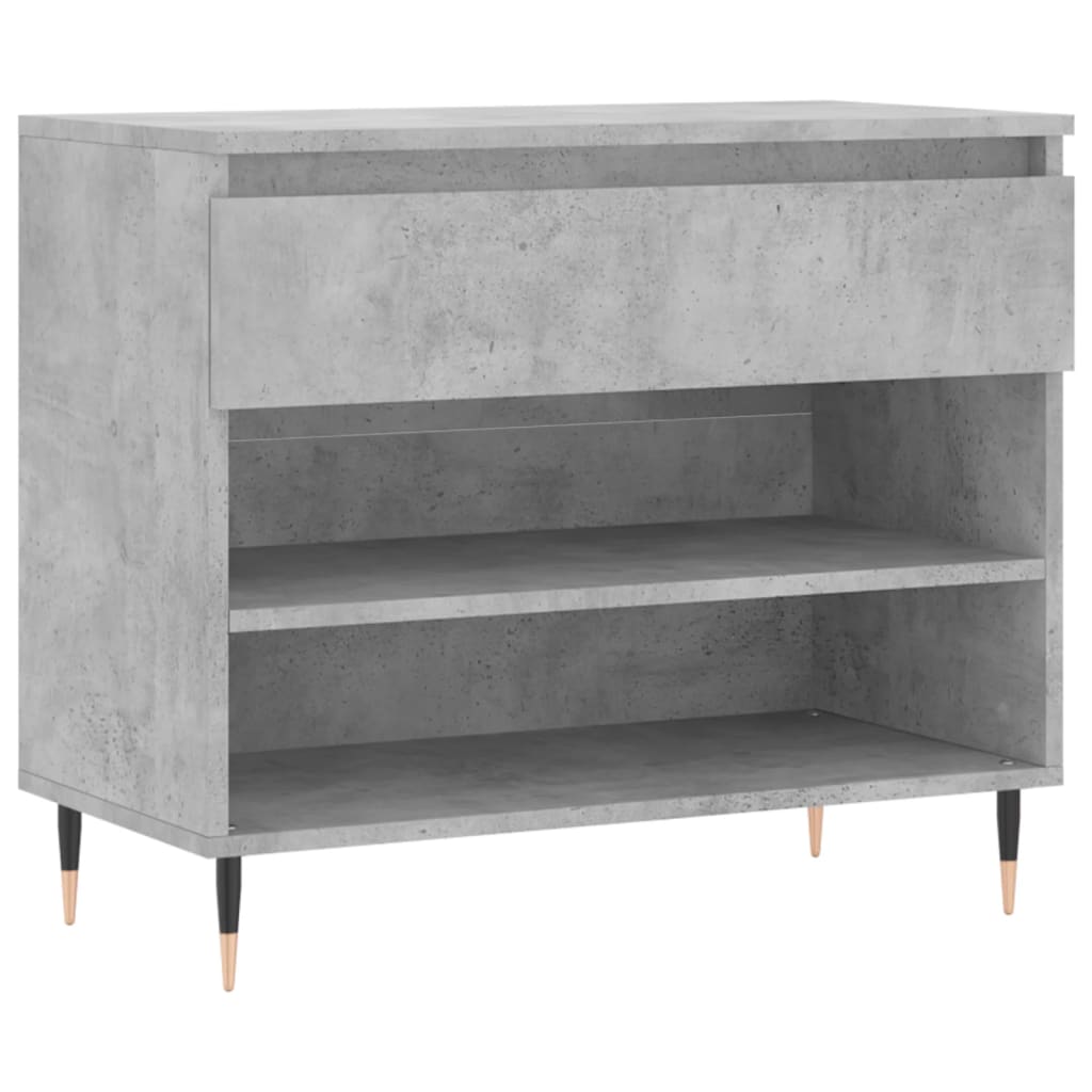 VIDAXL -Schuhschrank 70x36x60 cm verarbeiteter Holzbeton-Schiebe