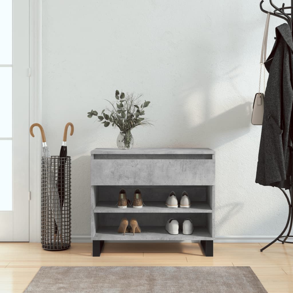 VIDAXL -Schuhschrank 70x36x60 cm verarbeiteter Holzbeton-Schiebe