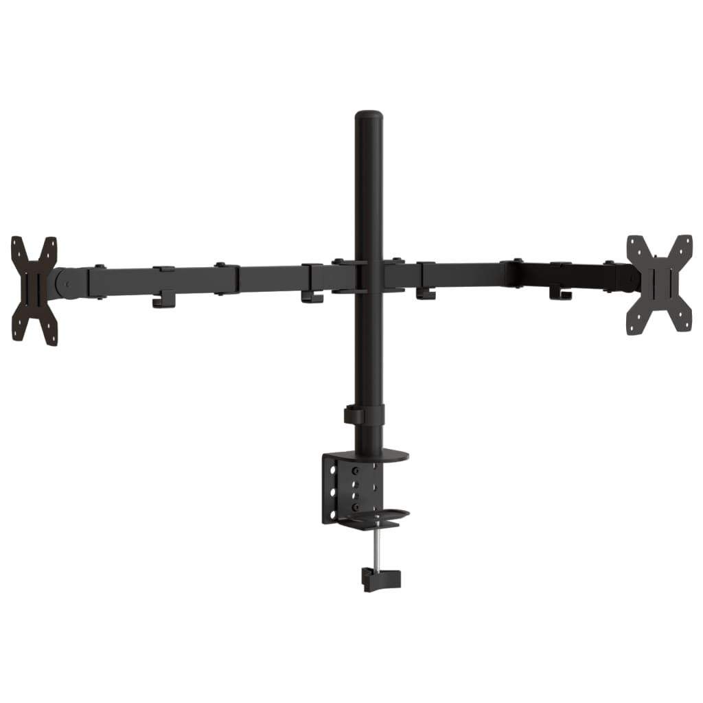 VidaXL Monitorständer, doppelt VESA 75/100 mm, Stahl, Schwarz