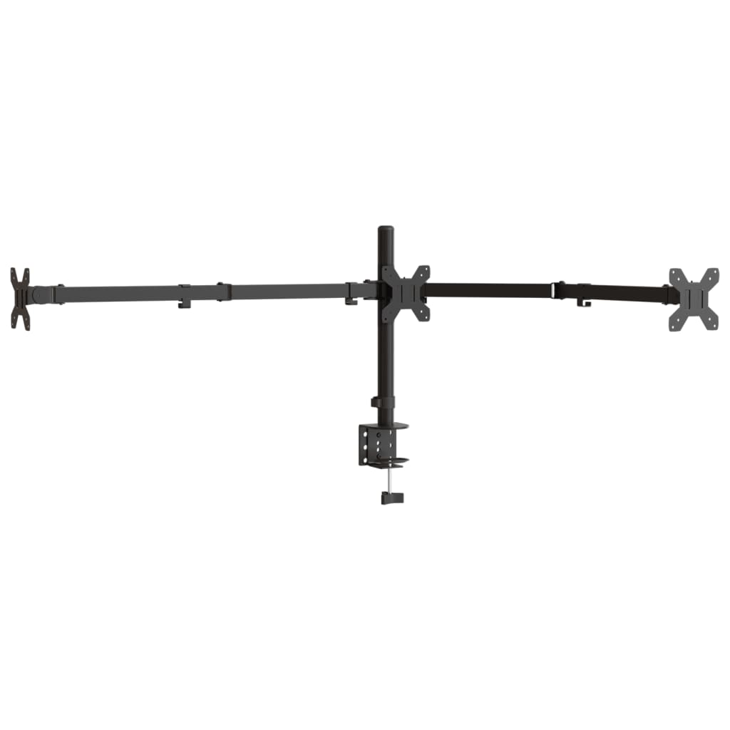 VidaXL Monitorständer, dreifach faltbar, VESA 75-100 mm, Stahl, Schwarz
