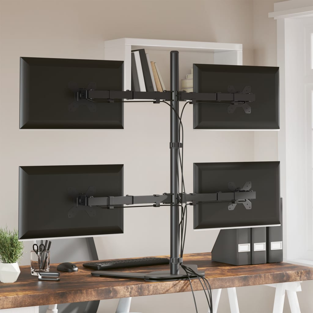 VidaXL Monitorhalterung VESA 75 100 mm Schwarz Stahl