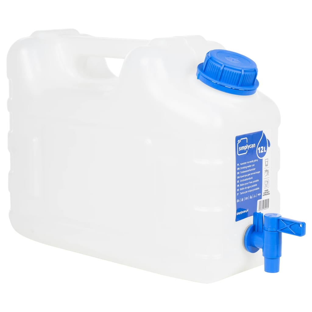 VidaXL Wassertank mit Wasserhahn, 10 l, transparenter Kunststoff