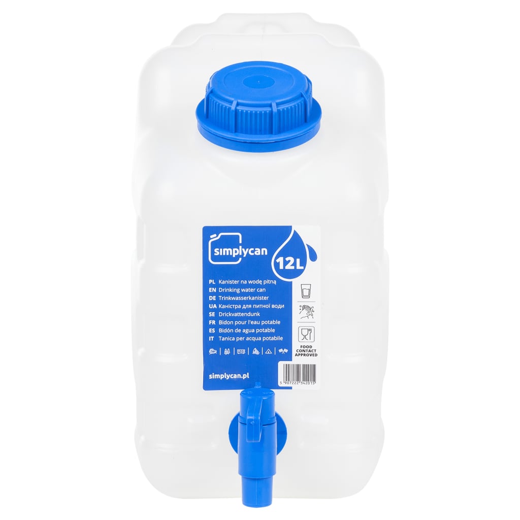 VidaXL Wassertank mit Wasserhahn, 10 l, transparenter Kunststoff