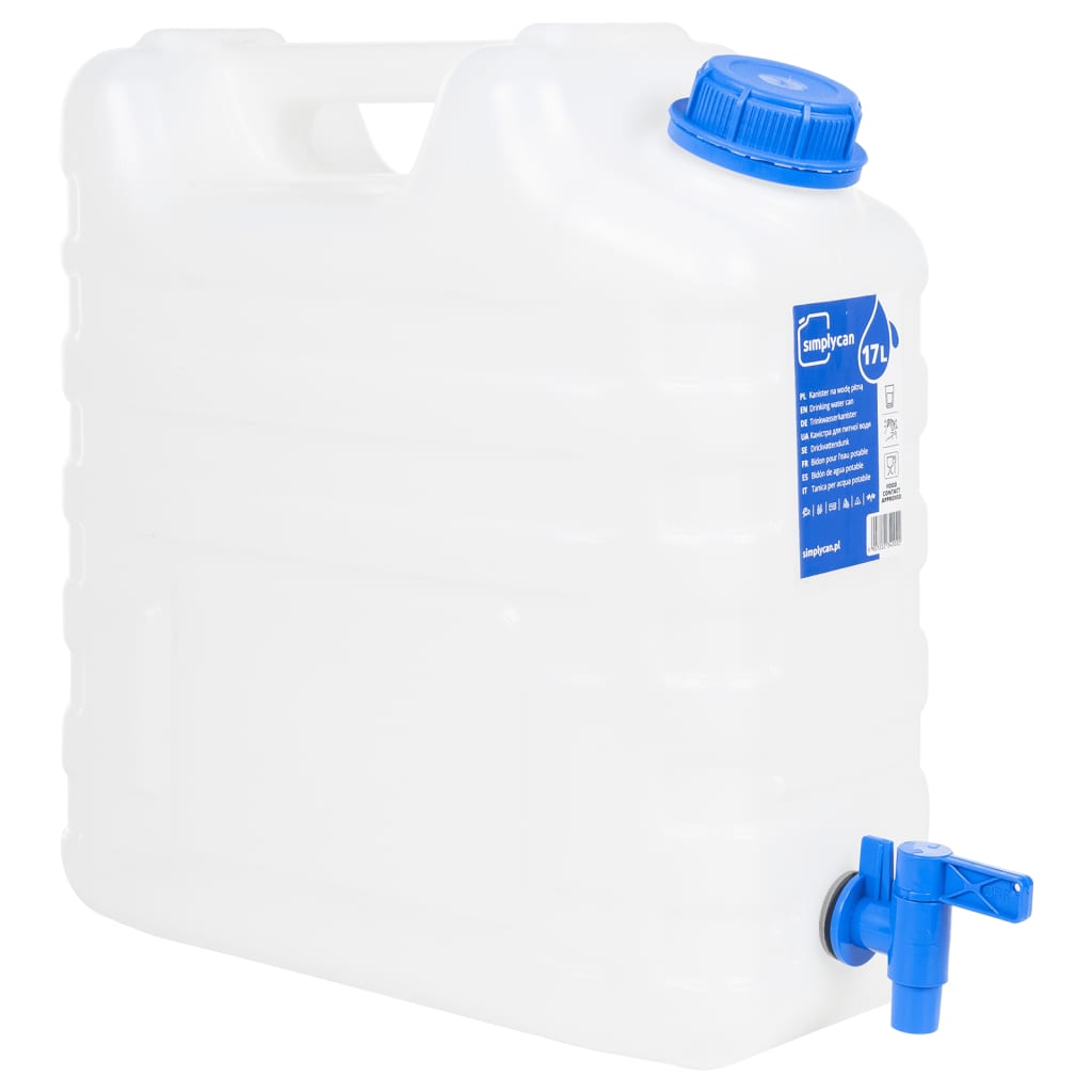VidaXL Wassertank mit Wasserhahn, 15 l, transparenter Kunststoff