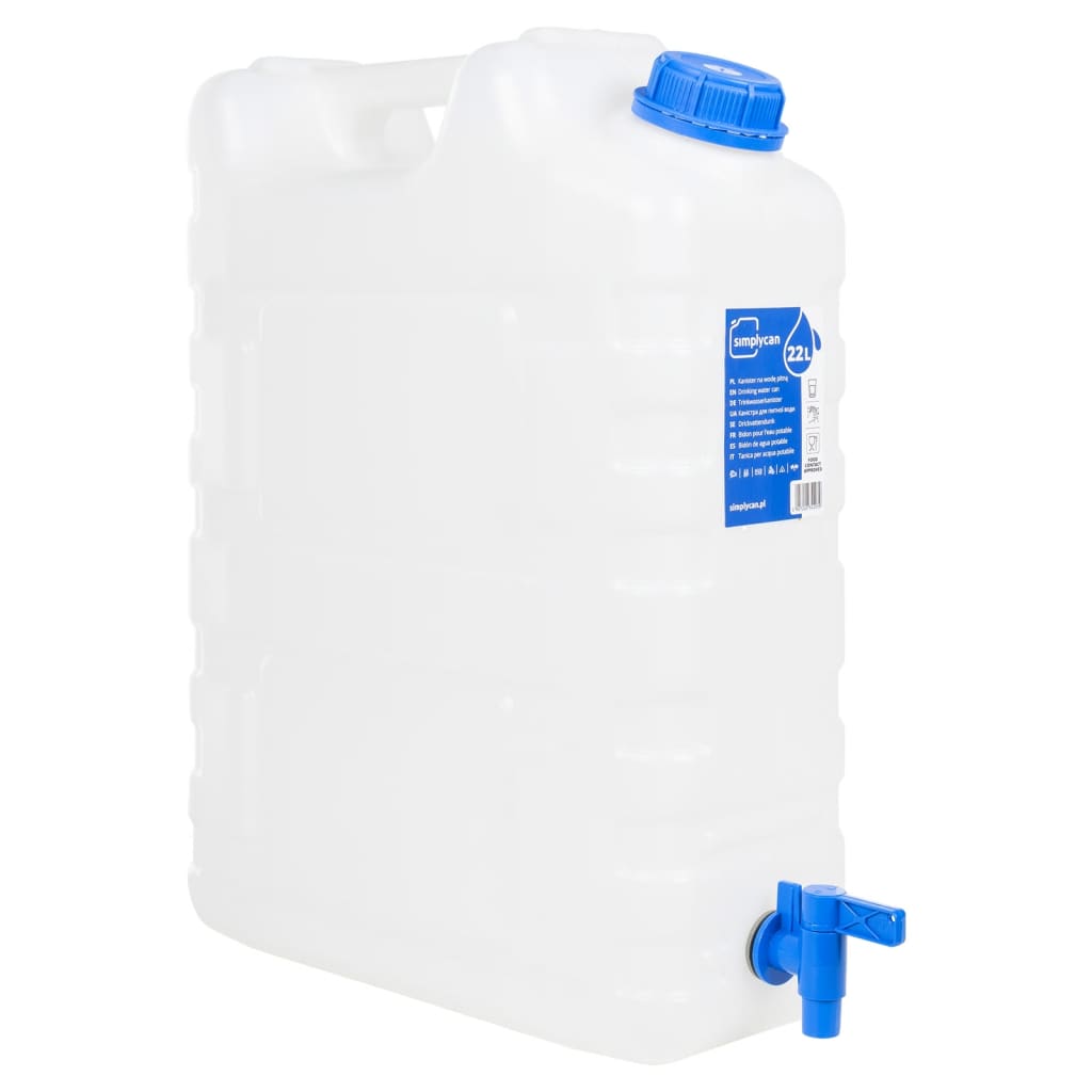 VidaXL Wassertank mit Wasserhahn, 20 l, transparenter Kunststoff