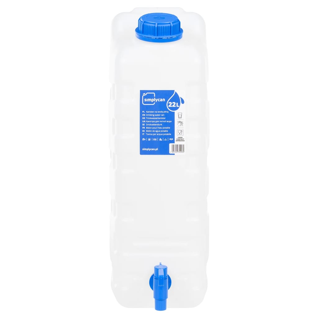 VidaXL Wassertank mit Wasserhahn, 20 l, transparenter Kunststoff