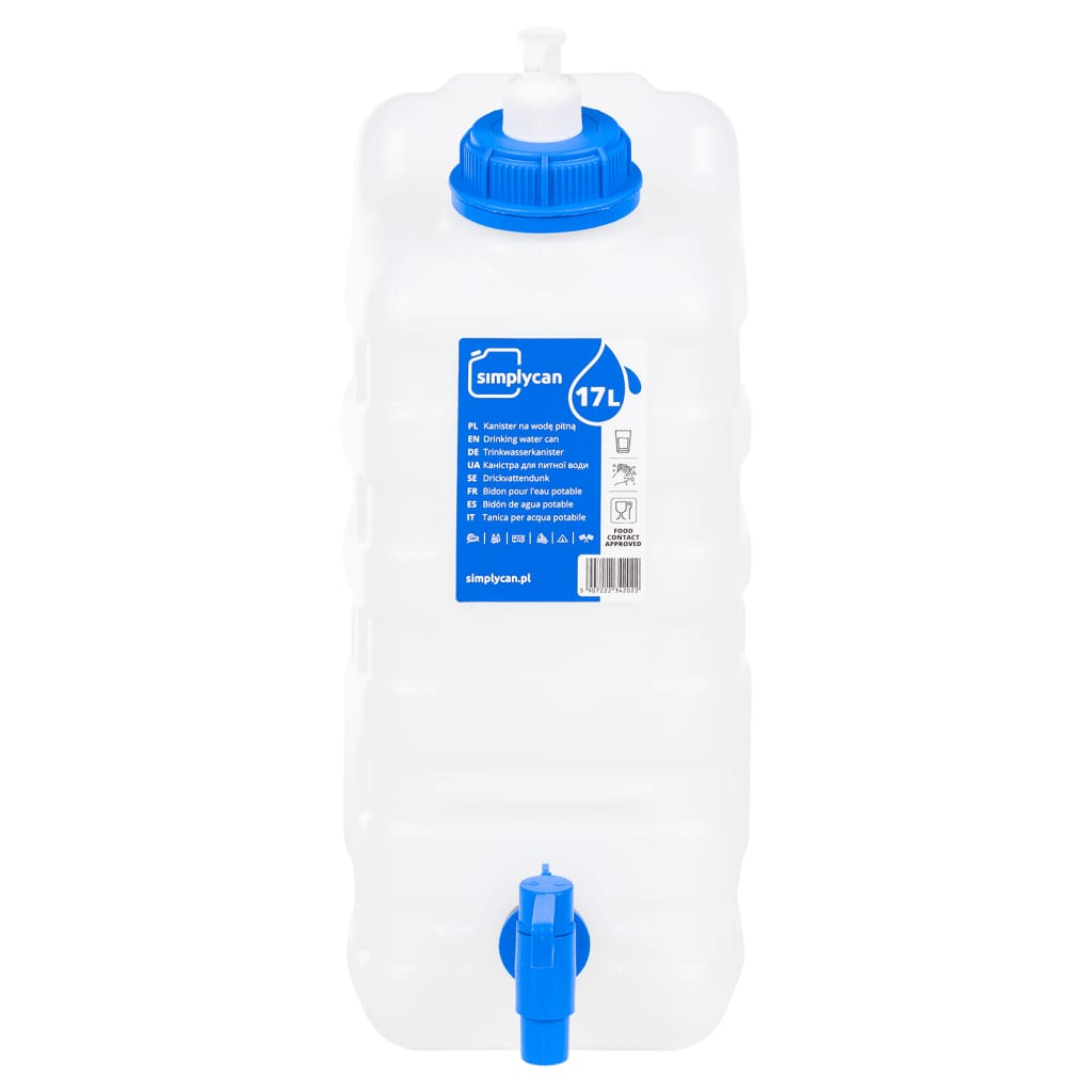 VidaXL Wassertank mit Wasserhahn und Seifenspender, 15 Liter, Kunststoff