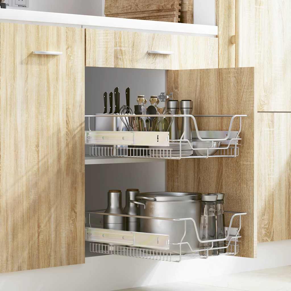 Vidaxx Drahtkörbe verlängert 2 Stk 45 cm Silberfinish