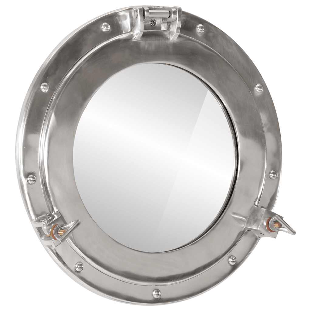 Vidaxl wandspiegel patrijspoort ø38 cm aluminium en glas