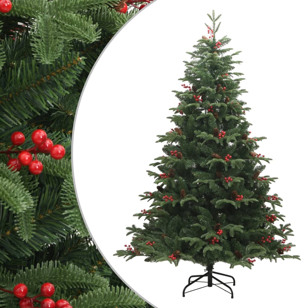 Künstlicher Weihnachtsbaum VidaXL mit Scharnieren, Kiefernzapfen und Bären, 180 cm