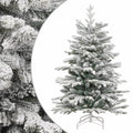 Vidaxl kunstkerstboom met scharnieren en sneeuw 150 cm