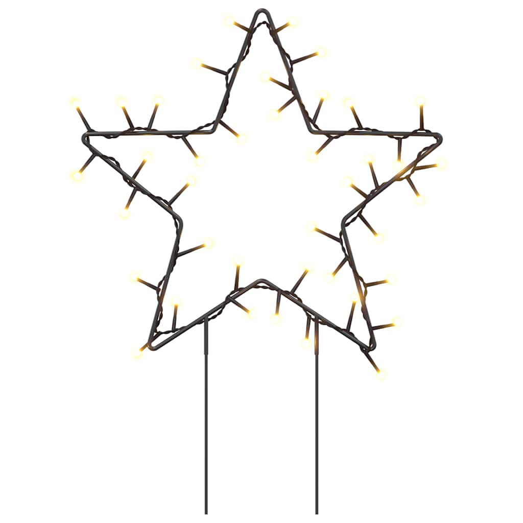 VidaXL Weihnachtsstern-Lichterkette, 3 Stück mit Erdspießen, 50 LEDs, 29 cm